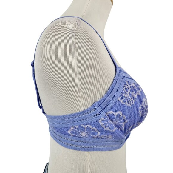 PINK Victoria's Secret Bra 34DD Underwire Lace Adjustable Straps Lavender Purple - Picture 4 of 12